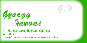 gyorgy hamvai business card